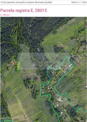ONLINE AUKCIA spoluvlastníckeho podielu 1/12 na ornej pôde o výmere 639 m2 v obci Klokočov, okres Čadca (súbor č. 7)!